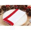 PurpleEssences Aqua Blue and White Cloth Napkins – 18×18 Set of 6-100% Cotton Elegant Hemstitch Dinner Napkins with 1″ Solid Edges, Durable, Washable – Fall Thanksgiving Table Décor(Red White)