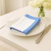 PurpleEssences Aqua Blue and White Cloth Napkins – 18×18 Set of 6-100% Cotton Elegant Hemstitch Dinner Napkins with 1″ Solid Edges, Durable, Washable – Fall Thanksgiving Table Décor(Light Blue White)