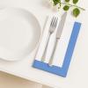 PurpleEssences Aqua Blue and White Cloth Napkins – 18×18 Set of 6-100% Cotton Elegant Hemstitch Dinner Napkins with 1″ Solid Edges, Durable, Washable – Fall Thanksgiving Table Décor(Light Blue White)