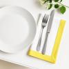 PurpleEssences Aqua Blue and White Cloth Napkins – 18×18 Set of 6-100% Cotton Elegant Hemstitch Dinner Napkins with 1″ Solid Edges, Durable, Washable – Fall Thanksgiving Table Décor(Yellow White)