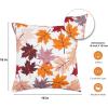 PurpleEssences Autumn Decorations Fall Porch Outdoor Throw Pillow Covers Décor Maple Leaves Farmhouse Cushion Cases 18 x 18 Inch Set of 2 for Home Couch Sofa Patio Bench – Autumn Leaves(Maple Leaves)