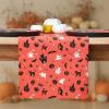 PurpleEssences Black & Orange Halloween Table Runner, 14″x72″, Haunted House Tree Ghost Witch Spooky Decor, Cotton Halloween Kitchen Decor for Dinner Party(14″ X 72″)