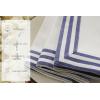 PurpleEssences Black and White Cloth Napkins – 18×18 Inch Set of 6-100% Cotton Elegant Hemstitch Dinner Napkins with 1.5″ Stripe Edges, Durable, Washable – Fall Thanksgiving Halloween Table Décor(Blue)
