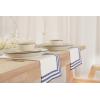 PurpleEssences Black and White Cloth Napkins – 18×18 Inch Set of 6-100% Cotton Elegant Hemstitch Dinner Napkins with 1.5″ Stripe Edges, Durable, Washable – Fall Thanksgiving Halloween Table Décor(Blue)