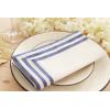 PurpleEssences Black and White Cloth Napkins – 18×18 Inch Set of 6-100% Cotton Elegant Hemstitch Dinner Napkins with 1.5″ Stripe Edges, Durable, Washable – Fall Thanksgiving Halloween Table Décor(Blue)
