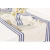 PurpleEssences Black and White Cloth Napkins – 18×18 Inch Set of 6-100% Cotton Elegant Hemstitch Dinner Napkins with 1.5″ Stripe Edges, Durable, Washable – Fall Thanksgiving Halloween Table Décor(Blue)