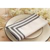 PurpleEssences Black and White Cloth Napkins – 18×18 Inch Set of 6-100% Cotton Elegant Hemstitch Dinner Napkins with 1.5″ Stripe Edges, Durable, Washable – Fall Thanksgiving Halloween Table Décor(Black)