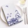 PurpleEssences Blue Floral Cloth Napkins – Set of 4, 18×18 Inch – 100% Cotton, Reusable, Soft Durable – Elegant Summer Table Decor for Every Occasion – Retro Floral(French Flower Garden)