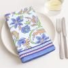 PurpleEssences Blue Floral Cloth Napkins – Set of 4, 18×18 Inch – 100% Cotton, Reusable, Soft Durable – Elegant Summer Table Decor for Every Occasion – Retro Floral(Retro Floral)