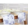 PurpleEssences Blue Floral Cloth Napkins – Set of 4, 18×18 Inch – 100% Cotton, Reusable, Soft Durable – Elegant Summer Table Decor for Every Occasion – Retro Floral(French Flower Garden)