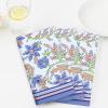 PurpleEssences Blue Floral Cloth Napkins – Set of 4, 18×18 Inch – 100% Cotton, Reusable, Soft Durable – Elegant Summer Table Decor for Every Occasion – Retro Floral(Retro Floral)