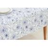 PurpleEssences Blue Floral Tablecloth Classic French Village Linen Fabric Table Cover Farmhouse Decoration 60 Inches Round/Oblong Blue for Spring Summer Easter Kitchen Dining(Blue Floral – Blue/Cream)