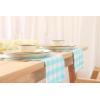 PurpleEssences Buffalo Plaid Cloth Napkins – Mitered Corners – 4th of July Gingham Check Dinner Napkin – Set of 12-100% Cotton – 18×18 Inch – Reusable Washable – Labor Day – Red White Blue(Aqua Blue White)