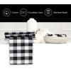PurpleEssences Buffalo Plaid Cloth Napkins – Mitered Corners – 4th of July Gingham Check Dinner Napkin – Set of 12-100% Cotton – 18×18 Inch – Reusable Washable – Labor Day – Red White Blue(Black White)
