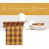 PurpleEssences Buffalo Plaid Cloth Napkins – Mitered Corners – 4th of July Gingham Check Dinner Napkin – Set of 12-100% Cotton – 18×18 Inch – Reusable Washable – Labor Day – Red White Blue(Pumpkin Spice Rust)