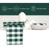 PurpleEssences Buffalo Plaid Cloth Napkins – Mitered Corners – 4th of July Gingham Check Dinner Napkin – Set of 12-100% Cotton – 18×18 Inch – Reusable Washable – Labor Day – Red White Blue(Forest Green White)