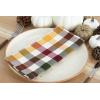 PurpleEssences Buffalo Plaid Cloth Napkins – Mitered Corners – 4th of July Gingham Check Dinner Napkin – Set of 12-100% Cotton – 18×18 Inch – Reusable Washable – Labor Day – Red White Blue(Harvest)