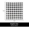 PurpleEssences Buffalo Plaid Cloth Napkins – Mitered Corners – 4th of July Gingham Check Dinner Napkin – Set of 12-100% Cotton – 18×18 Inch – Reusable Washable – Labor Day – Red White Blue(Black White)