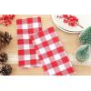 PurpleEssences Buffalo Plaid Cloth Napkins – Mitered Corners -Fall Thanksgiving Gingham Check Dinner Napkin – Set of 12-100% Cotton – 18×18 Inch – Reusable Washable – Nut Brown and Half White(Red White)