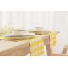 PurpleEssences Buffalo Plaid Cloth Napkins – Mitered Corners -Fall Thanksgiving Gingham Check Dinner Napkin – Set of 12-100% Cotton – 18×18 Inch – Reusable Washable – Nut Brown and Half White(Yellow White)