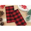 PurpleEssences Buffalo Plaid Cloth Napkins – Mitered Corners -Fall Thanksgiving Gingham Check Dinner Napkin – Set of 12-100% Cotton – 18×18 Inch – Reusable Washable – Nut Brown and Half White(Red Black)
