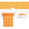 PurpleEssences Buffalo Plaid Cloth Napkins – Mitered Corners -Fall Thanksgiving Gingham Check Dinner Napkin – Set of 12-100% Cotton – 18×18 Inch – Reusable Washable – Nut Brown and Half White(Orange Golden Yellow)