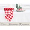 PurpleEssences Buffalo Plaid Cloth Napkins – Mitered Corners -Fall Thanksgiving Gingham Check Dinner Napkin – Set of 12-100% Cotton – 18×18 Inch – Reusable Washable – Nut Brown and Half White(Red White)