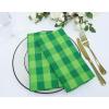 PurpleEssences Buffalo Plaid Cloth Napkins – Mitered Corners -Fall Thanksgiving Gingham Check Dinner Napkin – Set of 12-100% Cotton – 18×18 Inch – Reusable Washable – Nut Brown and Half White(St Patricks Green)