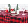 PurpleEssences Buffalo Plaid Cloth Napkins – Mitered Corners -Fall Thanksgiving Gingham Check Dinner Napkin – Set of 12-100% Cotton – 18×18 Inch – Reusable Washable – Nut Brown and Half White(Red Black)