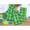 PurpleEssences Buffalo Plaid Cloth Napkins – Mitered Corners -Fall Thanksgiving Gingham Check Dinner Napkin – Set of 12-100% Cotton – 18×18 Inch – Reusable Washable – Nut Brown and Half White(St Patricks Green)