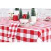 PurpleEssences Buffalo Plaid Cloth Napkins – Mitered Corners -Fall Thanksgiving Gingham Check Dinner Napkin – Set of 12-100% Cotton – 18×18 Inch – Reusable Washable – Nut Brown and Half White(Red White)