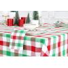 PurpleEssences Buffalo Plaid Cloth Napkins – Mitered Corners -Fall Thanksgiving Gingham Check Dinner Napkin – Set of 12-100% Cotton – 18×18 Inch – Reusable Washable – Nut Brown and Half White(Red Green White)
