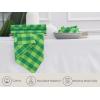 PurpleEssences Buffalo Plaid Cloth Napkins – Mitered Corners -Fall Thanksgiving Gingham Check Dinner Napkin – Set of 12-100% Cotton – 18×18 Inch – Reusable Washable – Nut Brown and Half White(St Patricks Green)
