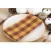 PurpleEssences Buffalo Plaid Cloth Napkins – Mitered Corners -Fall Thanksgiving Gingham Check Dinner Napkin – Set of 12-100% Cotton – 18×18 Inch – Reusable Washable – Nut Brown and Half White(Pumpkin Spice Rust)