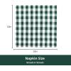 PurpleEssences Buffalo Plaid Cloth Napkins – Mitered Corners -Fall Thanksgiving Gingham Check Dinner Napkin – Set of 12-100% Cotton – 18×18 Inch – Reusable Washable – Nut Brown and Half White(Forest Green White)