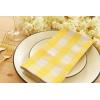 PurpleEssences Buffalo Plaid Cloth Napkins – Mitered Corners -Fall Thanksgiving Gingham Check Dinner Napkin – Set of 12-100% Cotton – 18×18 Inch – Reusable Washable – Nut Brown and Half White(Yellow White)