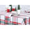 PurpleEssences Buffalo Plaid Cloth Napkins – Mitered Corners -Fall Thanksgiving Gingham Check Dinner Napkin – Set of 12-100% Cotton – 18×18 Inch – Reusable Washable – Nut Brown and Half White(Homestead Plaid Red/Green/White)