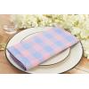 PurpleEssences Buffalo Plaid Cloth Napkins – Mitered Corners -Fall Thanksgiving Gingham Check Dinner Napkin – Set of 12-100% Cotton – 18×18 Inch – Reusable Washable – Nut Brown and Half White(Light Blue Blush Pink)