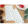 PurpleEssences Christmas Cloth Napkins – Set of 6-100% Cotton – Soft Durable Washable Dinner Napkins 18×18 – Mistletoe – White Red Green(White Green – Christmas Tree)