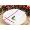 PurpleEssences Christmas Cloth Napkins – Set of 6-100% Cotton – Soft Durable Washable Dinner Napkins 18×18 – Mistletoe – White Red Green(White Red Green – Embroidery Mistletoe)