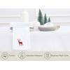 PurpleEssences Christmas Embroidered Hemstitch 100% Cotton Napkin for Holidays, Family Gatherings & Dinner – Set of 6-18×18 inch – Red – Snowflakes(White – Reindeer)