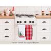 PurpleEssences Christmas Kitchen Towel Set of 2-100% Cotton Tea Towels for Baking, Cleaning, Entertainment & Cooking, Holiday – Snowman and Plaid(Christmas Truck and Plaid)