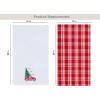 PurpleEssences Christmas Kitchen Towel Set of 2-100% Cotton Tea Towels for Baking, Cleaning, Entertainment & Cooking, Holiday – Snowman and Plaid(Christmas Truck and Plaid)