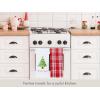 PurpleEssences Christmas Kitchen Towel Set of 2-100% Cotton Tea Towels for Baking, Cleaning, Entertainment & Cooking, Holiday – Snowman and Plaid(Christmas Tree and Plaid)