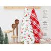 PurpleEssences Christmas Kitchen Towel Set of 2-100% Cotton Tea Towels for Baking, Cleaning, Entertainment & Cooking, Holiday – Snowman and Plaid(Mistletoe and Plaid)