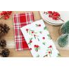 PurpleEssences Christmas Kitchen Towel Set of 2-100% Cotton Tea Towels for Baking, Cleaning, Entertainment & Cooking, Holiday – Snowman and Plaid(Mistletoe and Plaid)