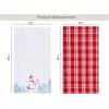 PurpleEssences Christmas Kitchen Towel Set of 2-100% Cotton Tea Towels for Baking, Cleaning, Entertainment & Cooking, Holiday – Snowman and Plaid(Snowman and Plaid)