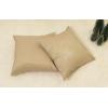 PurpleEssences Christmas Metallic Beige Throw Pillow Covers 18×18 Set of 2 | Decorative Cotton Lurex Metallic Finish Cushion Covers for Sofa Couch Bed | Holiday Winter(Solid-beige)