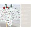 PurpleEssences Christmas Mistletoe Tablecloths – Xmas Tree, Water Resistant 60 x 84 inch Table Cloth Washable Table Cover for Dining Holiday Decor – Red Green and White(Red Green White)