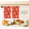 PurpleEssences Cotton Kitchen Towels, Set of 2 Multi-Purpose Halloween Dish Towels for Cleaning & Drying, 16×28-Inch Absorbent Halloween Hand Towels, Haunted House
